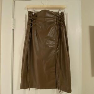 Brown Leather Skirt